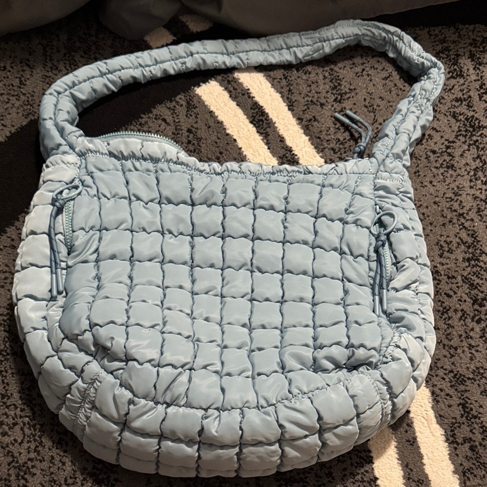 Blue Quilted Shoulder Bag